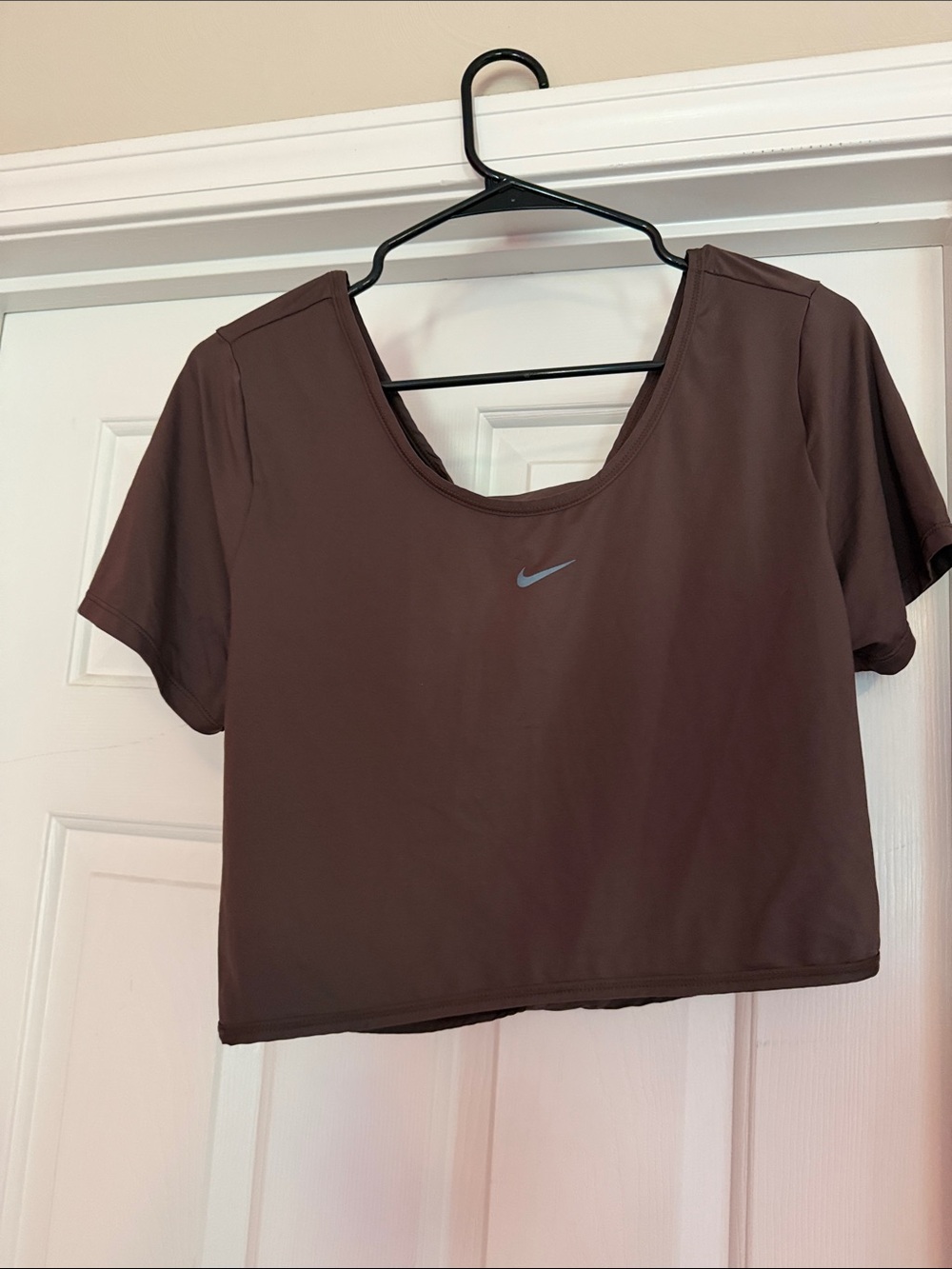 Nike Chocolate Brown Scoop-Neck Crop Top
